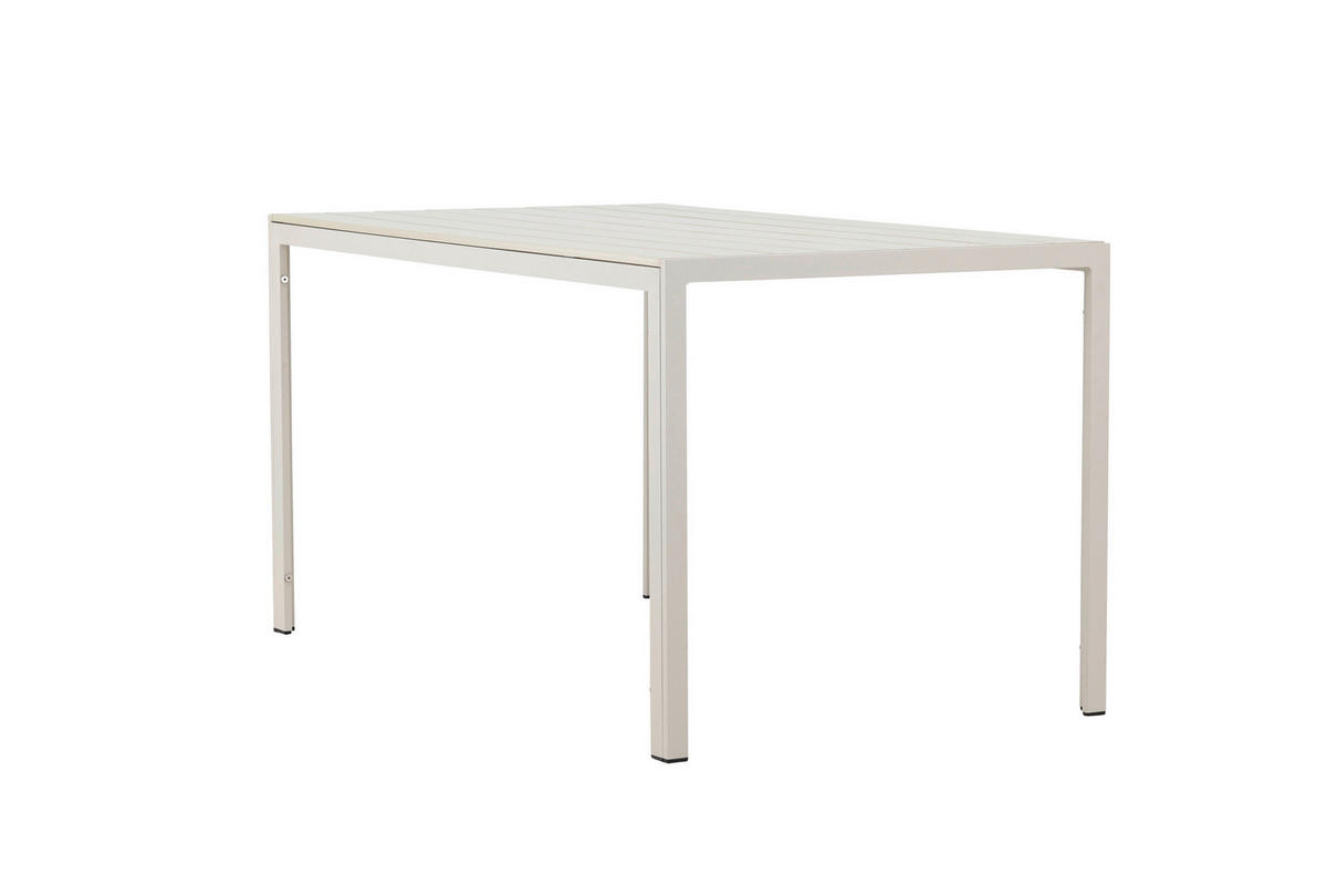 UTEBORD metall, plast rektangulär  - beige, Modern, metall/plast (140/80/74cm) - Gardenson