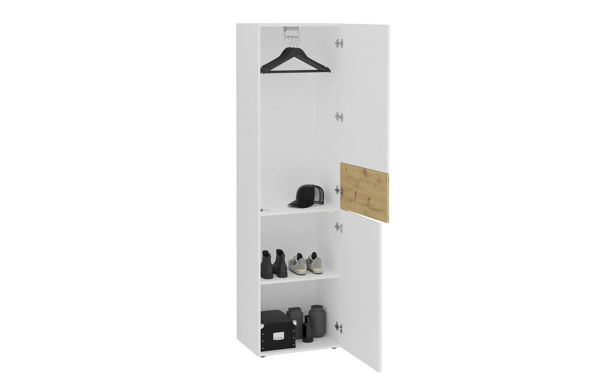 GARDEROBENSCHRANK  in 54,5/199,1/41,7 cm  - Weiß, Design, Holzwerkstoff (54,5/199,1/41,7cm) - MID.YOU