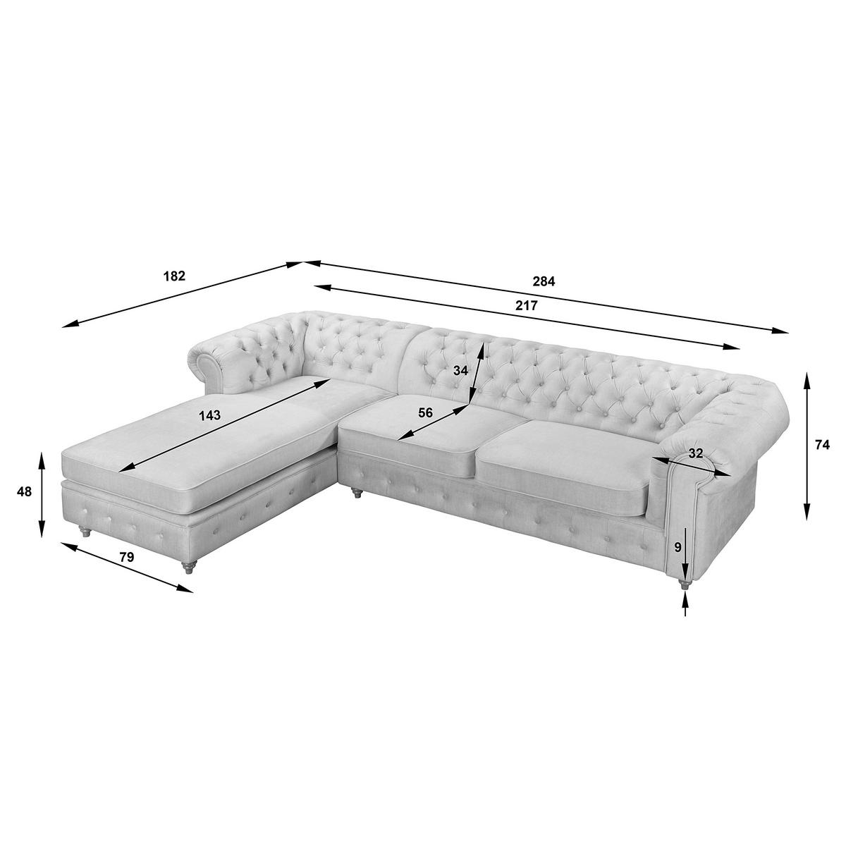 ECKSOFA Laura Taupe Mikrofaser  - Taupe/Creme, Design, Holz/Textil (182/284cm) - P & B