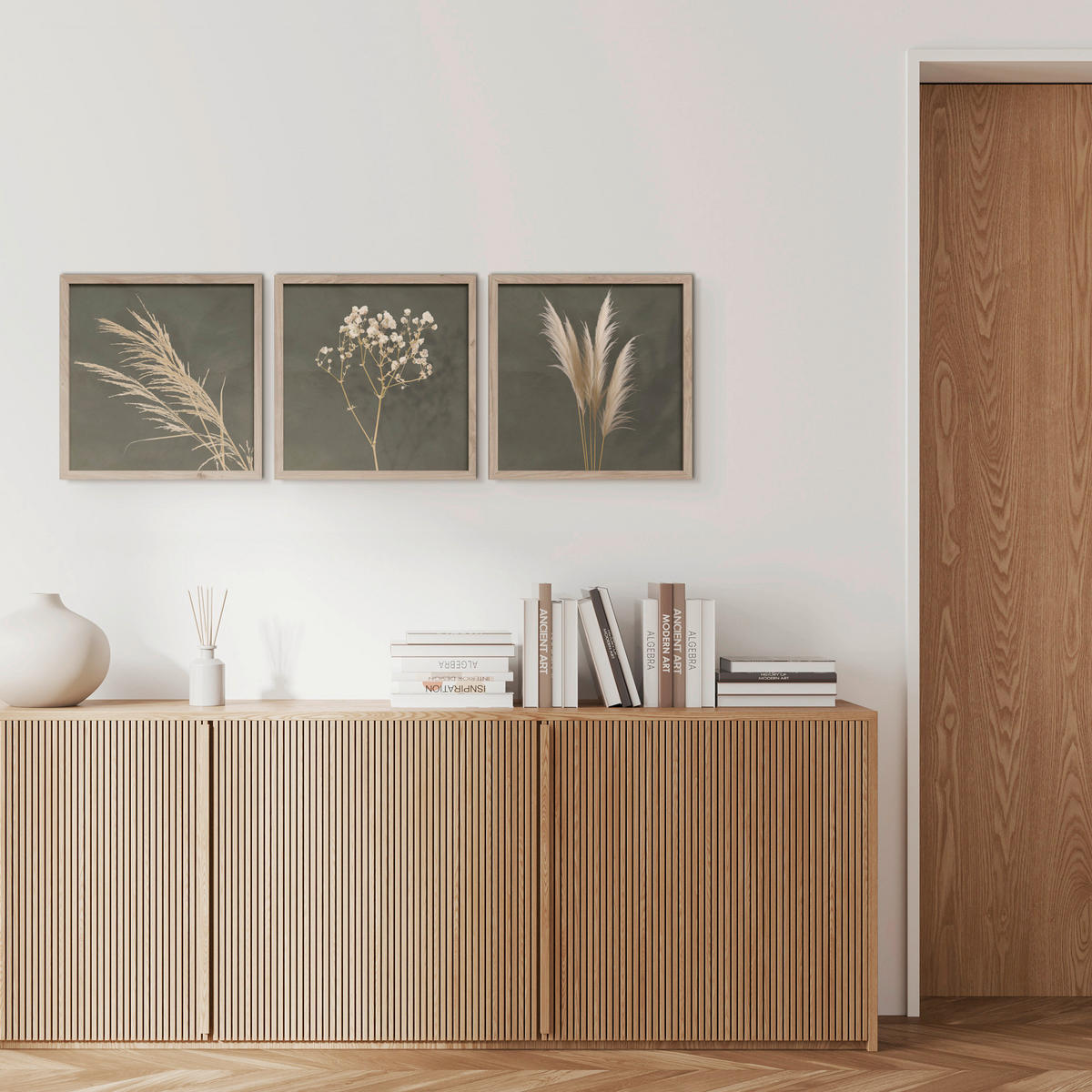 BILDERSET - Beigebraun/Braun, Basics, Holz/Papier (30/30/2.5cm)