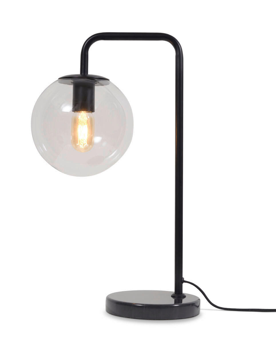 STOLNÍ LAMPA, nástěnný stmívač, 32/20/53 cm - černá/průhledné, Trend, sklo (32/20/53cm) - It's about Romi