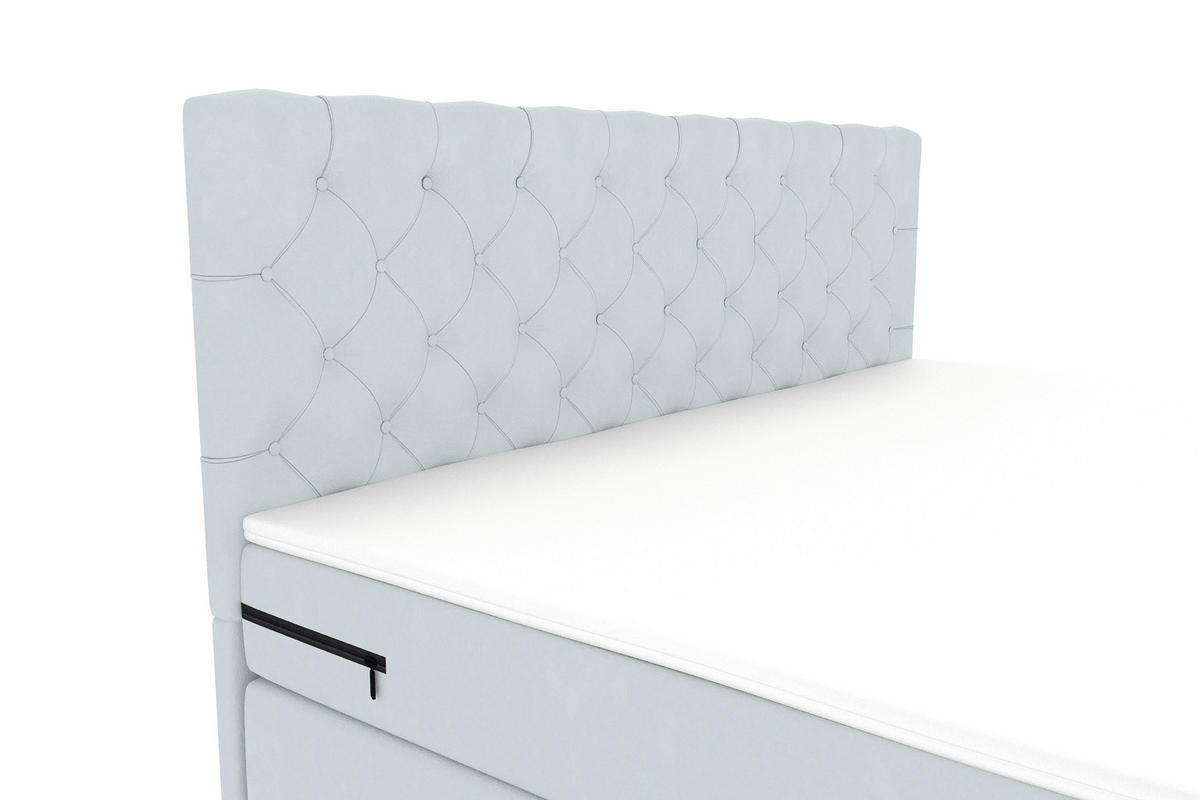 BOXSPRINGBETT 180/200 cm  in Hellgrau  - Hellgrau/Schwarz, Konventionell, Textil/Metall (180/200cm) - Carryhome