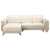 ECKSOFA in Textilgeflecht Hellgrau  - Wengefarben/Hellgrau, Design, Holz/Textil (257/174cm) - Livetastic