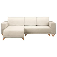 ECKSOFA in Textilgeflecht Hellgrau  - Wengefarben/Hellgrau, Design, Holz/Textil (257/174cm) - Livetastic