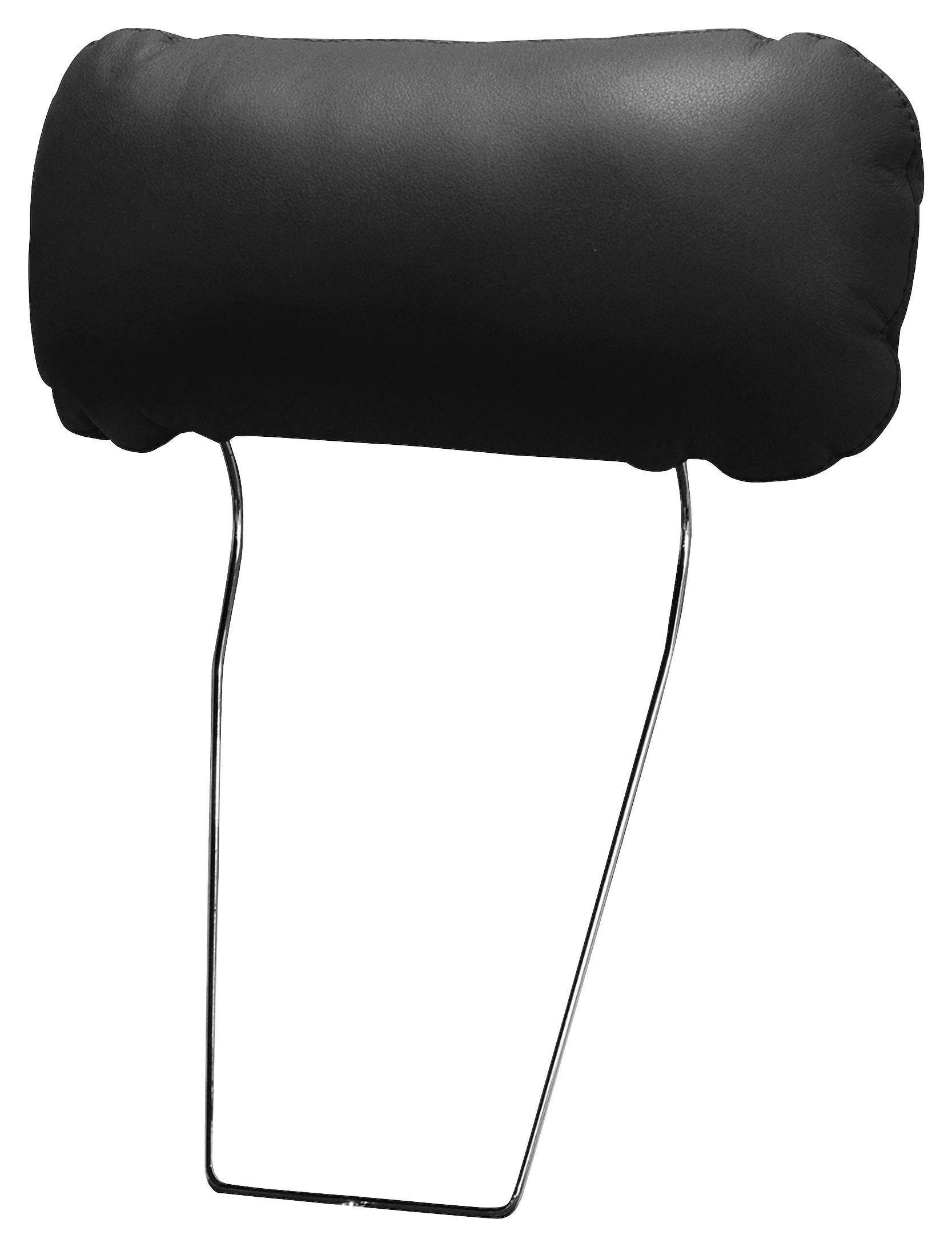 KOPFSTÜTZE - Schwarz, Design, Leder/Textil (43/18/15cm) - Livetastic