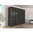 SCHWEBETÜRENSCHRANK  in Graphitfarben, Schwarz  - Chromfarben/Graphitfarben, KONVENTIONELL, Glas/Holzwerkstoff (271/223/68cm) - Novel