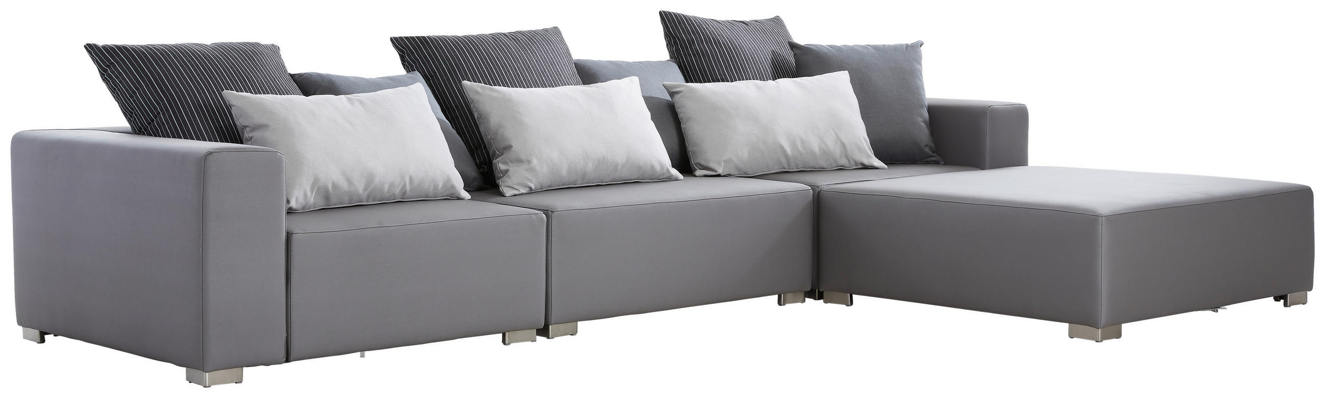 LOUNGESOFA  - Multicolor/Hellgrau, Design, Textil (220/330cm) - Livetastic