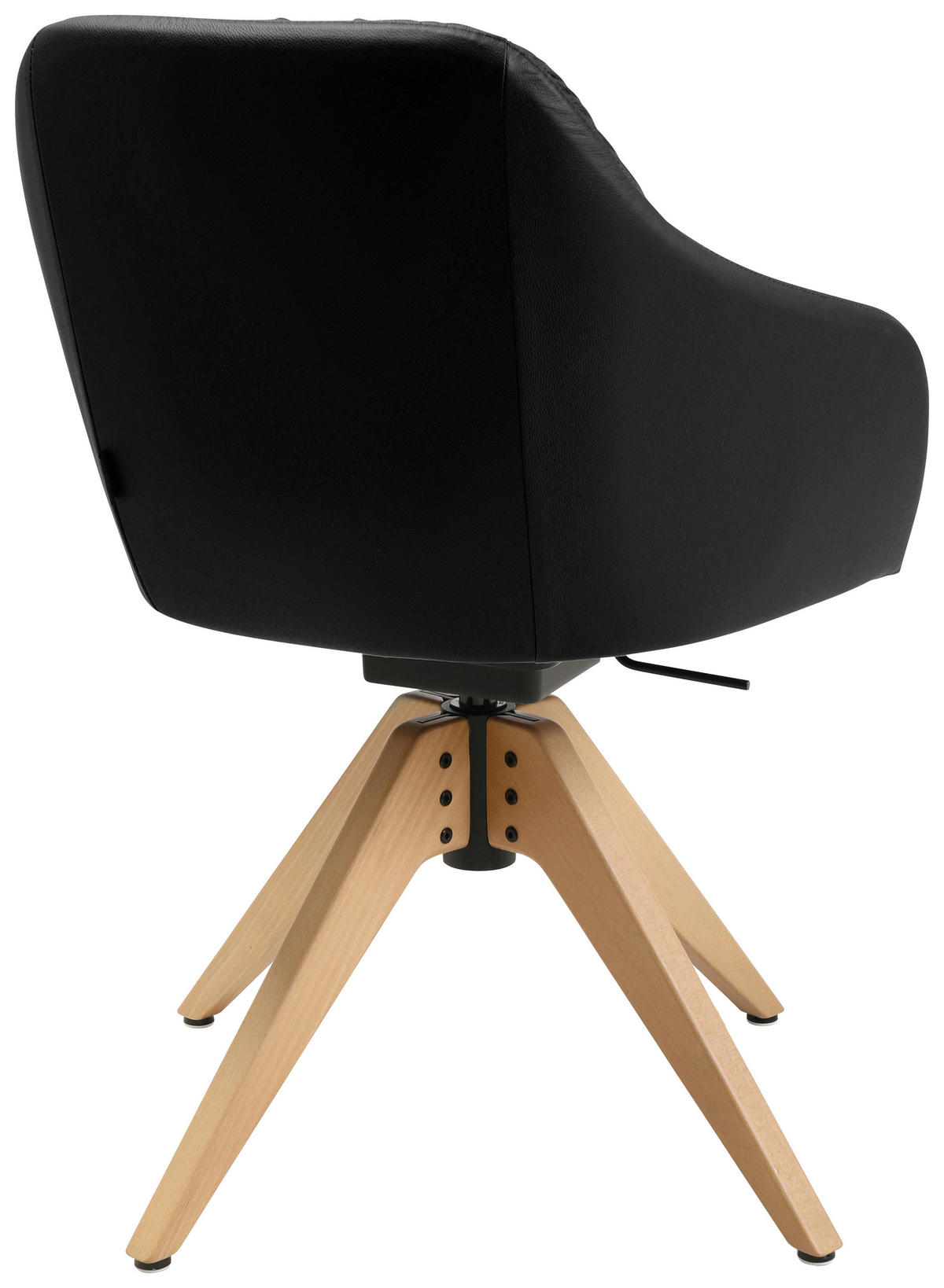 ARMLEHNSTUHL  in Echtleder pigmentiert  - Eichefarben/Schwarz, Design, Leder/Holz (58/82,5-85,2/60cm) - Johann Jakob