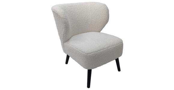 SESSEL in Bouclé Weiß  - Schwarz/Weiß, Design, Holz/Textil (67/79/72cm) - Carryhome