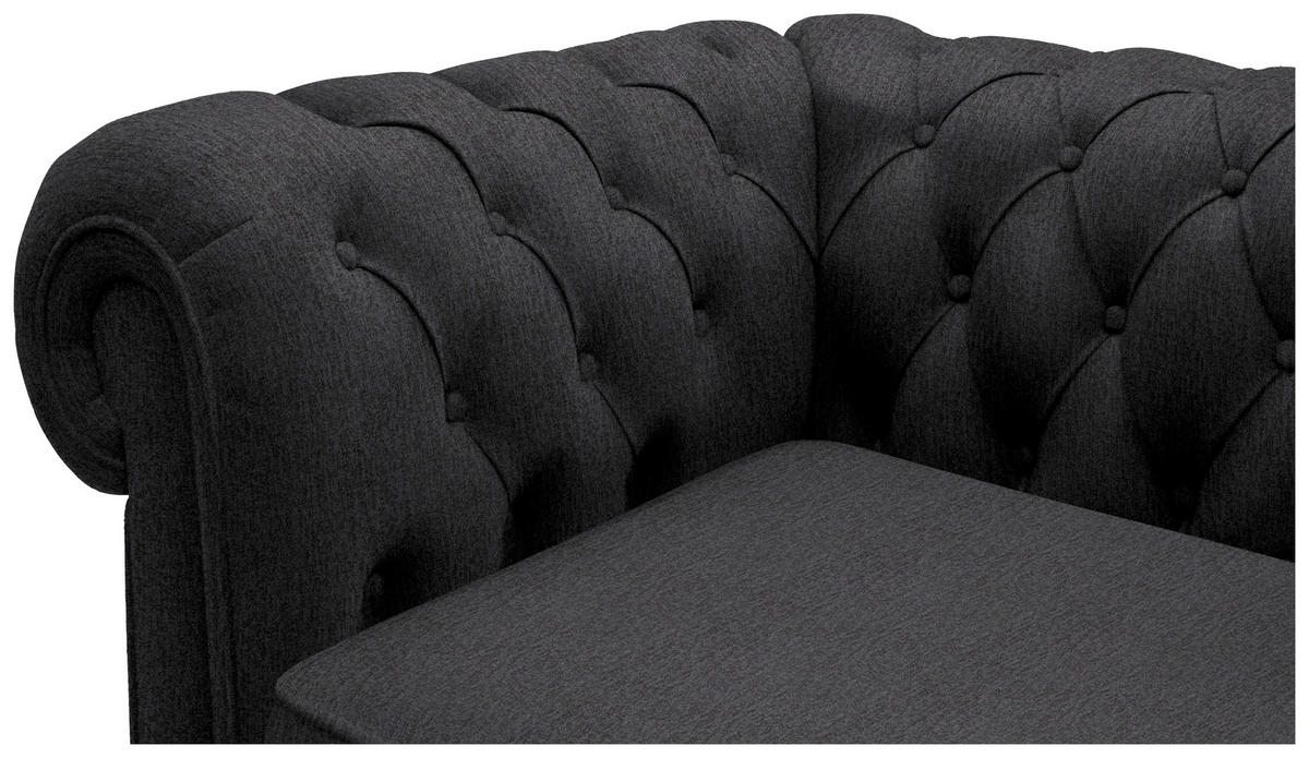 CHESTERFIELD-SOFA in Webstoff Dunkelgrau  - Wengefarben/Dunkelgrau, LIFESTYLE, Holz/Textil (206/76,5/96cm) - Landscape