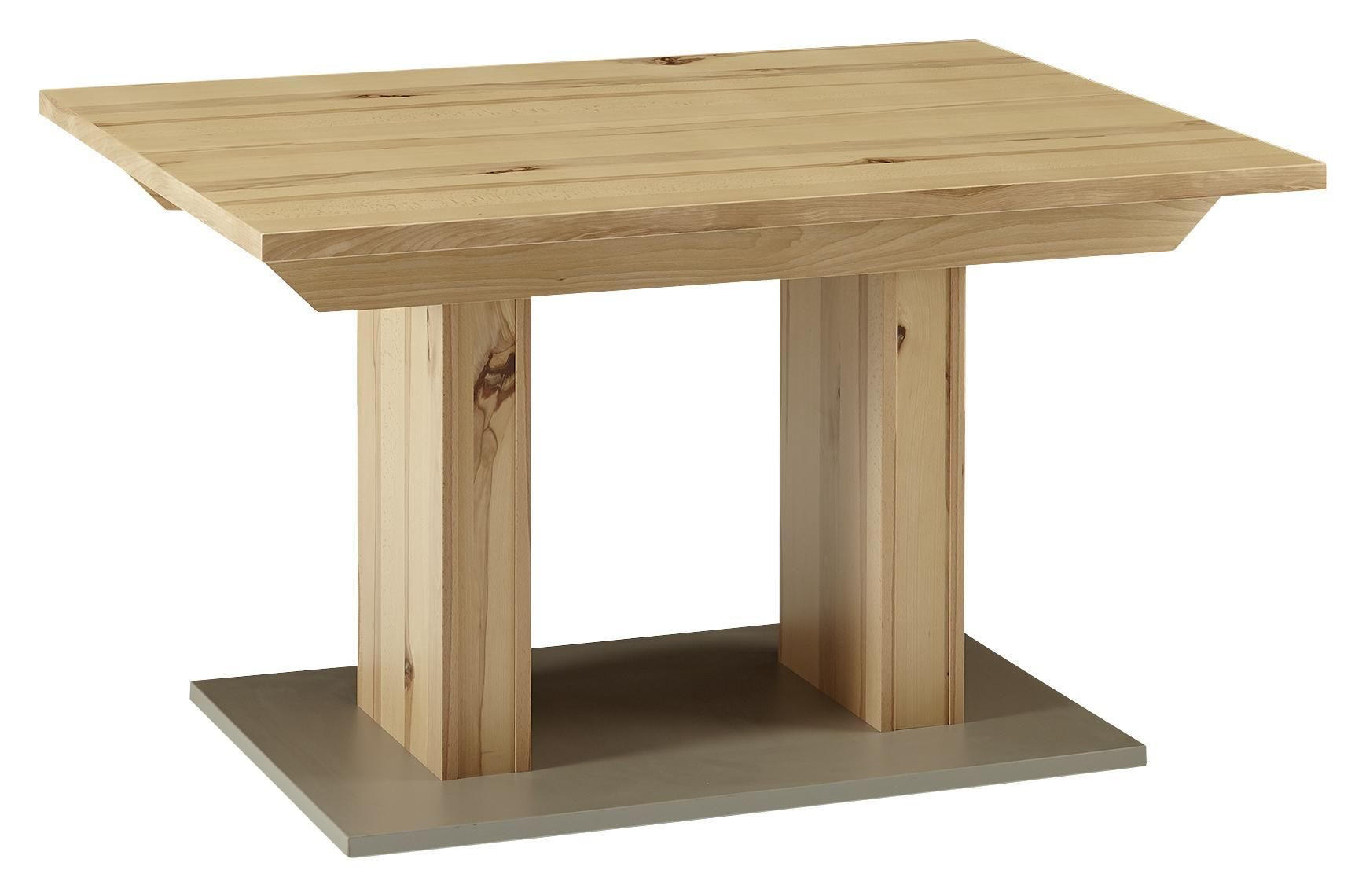 ESSTISCH Kernbuche rechteckig Buchefarben, Edelstahlfarben  - Edelstahlfarben/Buchefarben, KONVENTIONELL, Holzwerkstoff (130/90/76cm) - Venda