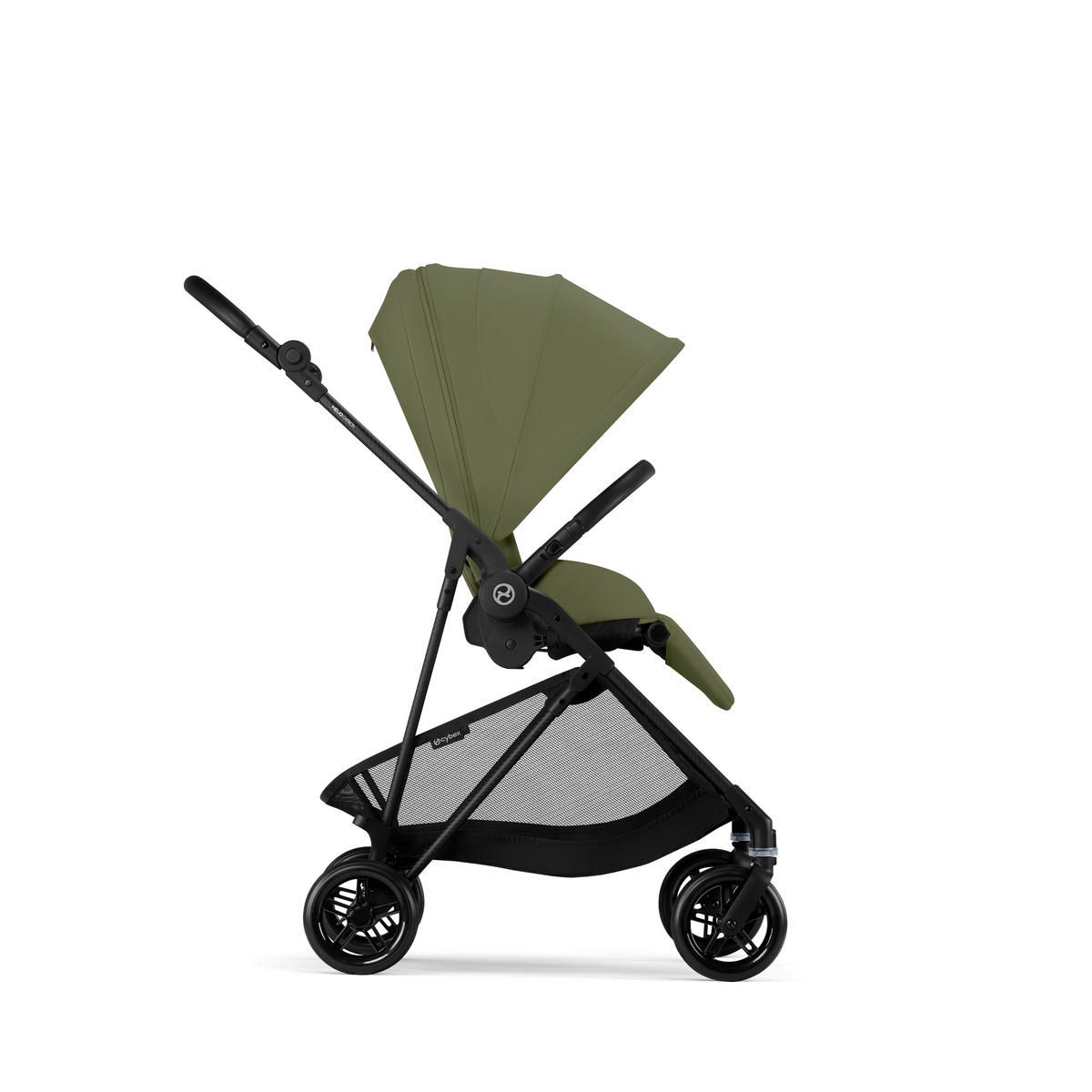 KINDERWAGEN Melio Carbon  - Waldgrün/Schwarz, Basics, Textil/Metall (82-91/49/96,5-107cm) - Cybex