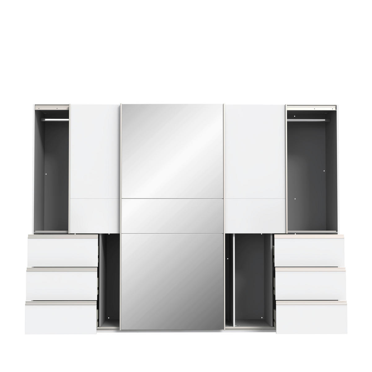 ORMAR S KLIZNIM VRATIMA bijela   - bijela/boje aluminija, Moderno, drvni materijal/metal (269,7/200,5/61cm) - Carryhome