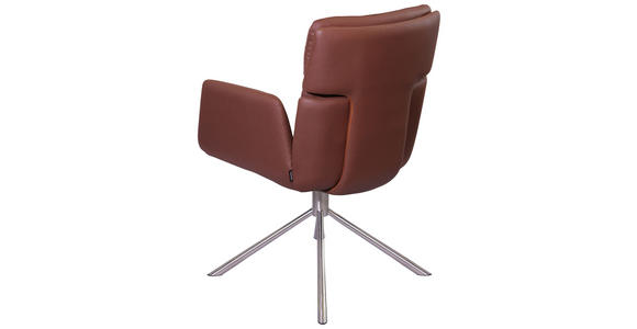 ARMLEHNSTUHL in Stahl Mikrofaser - Edelstahlfarben/Rostfarben, Design, Textil/Metall (60/92/67cm) - Novel