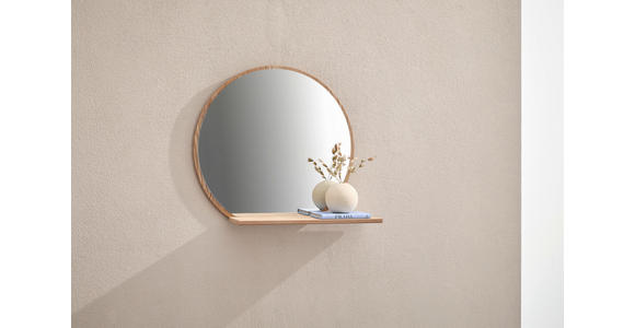 WANDSPIEGEL  - Eichefarben, Design, Glas/Holzwerkstoff (65/56/17cm) - Xora