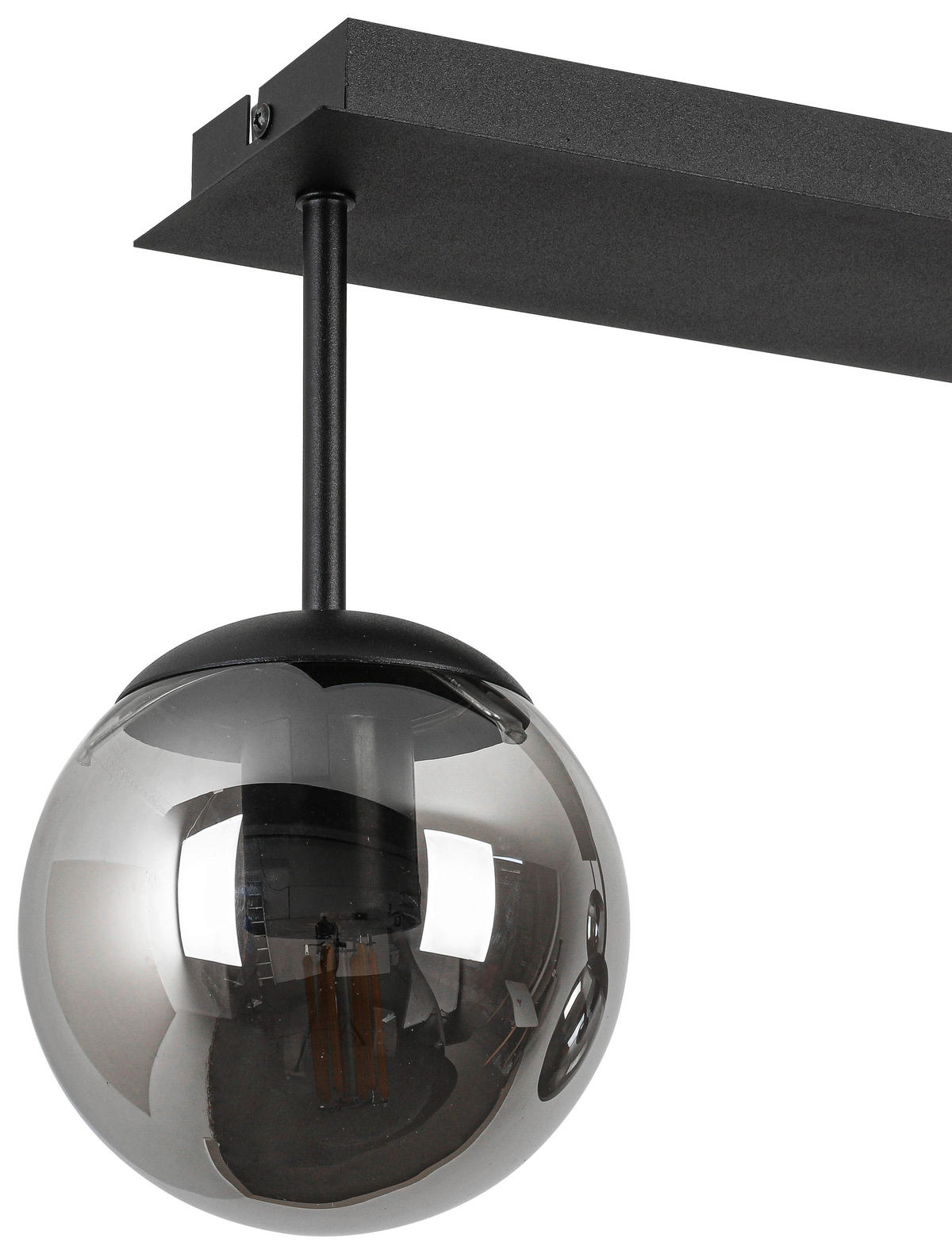 DECKENLEUCHTE    60/16/34,5 cm  - Chromfarben/Schwarz, Trend, Glas/Kunststoff (60/16/34,5cm) - Novel