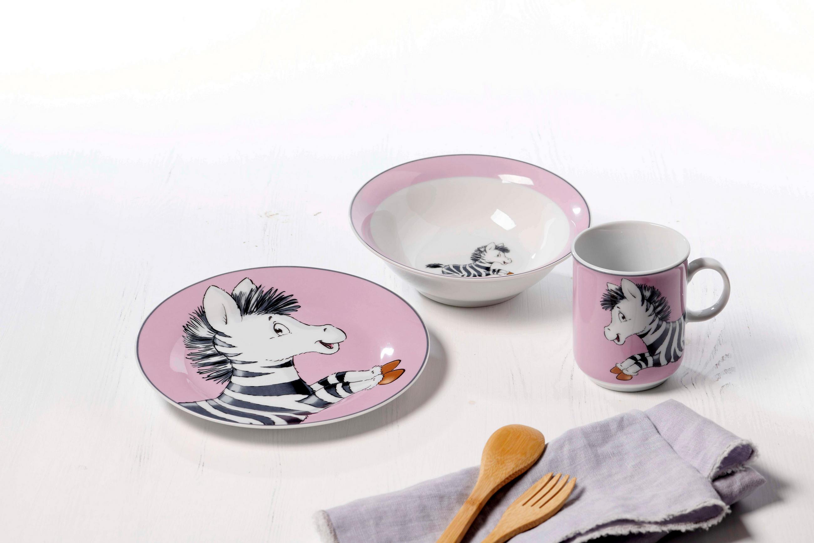 KINDERBECHER Happy Zoo  - Schwarz/Rosa, Basics, Keramik (11/8/9cm) - Ritzenhoff Breker