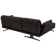 ECKSOFA Dunkelbraun Flachgewebe  - Dunkelbraun/Schwarz, Design, Textil/Metall (176-217/279-327cm) - Dieter Knoll