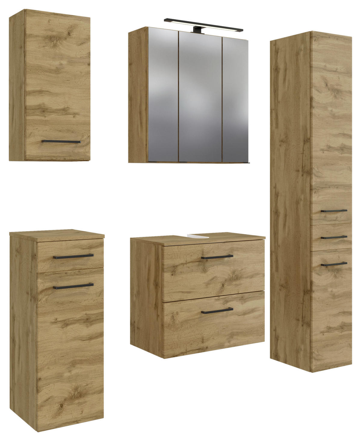 BADEZIMMER  in 120 cm  - Eichefarben, MODERN, Holzwerkstoff (120cm) - Held