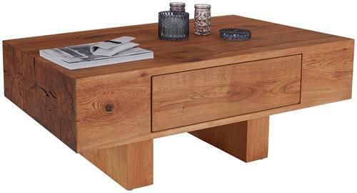 Couchtisch mit Lade Nature, Wildeiche Dekor