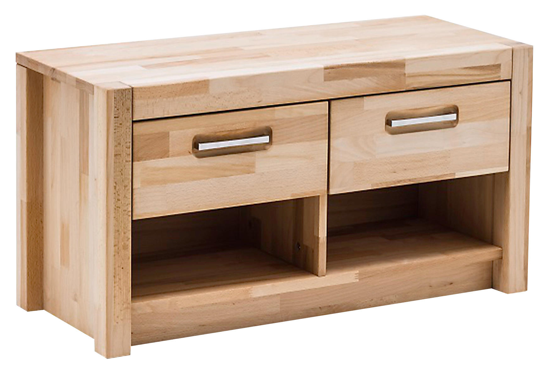 GARDEROBENBANK  in 100/43/40 cm  - Silberfarben/Buchefarben, KONVENTIONELL, Holz/Metall (100/43/40cm) - MID.YOU