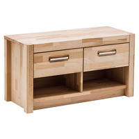 GARDEROBENBANK  in 100/43/40 cm  - Silberfarben/Buchefarben, KONVENTIONELL, Holz/Metall (100/43/40cm) - MID.YOU