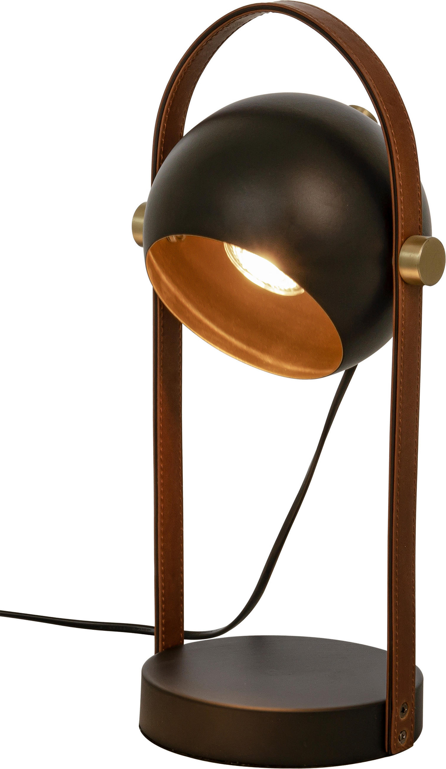 BORDSLAMPA 19/38/15 cm   - brun/mässingsfärgad, Design, metall/textil (19/38/15cm) - Best Price