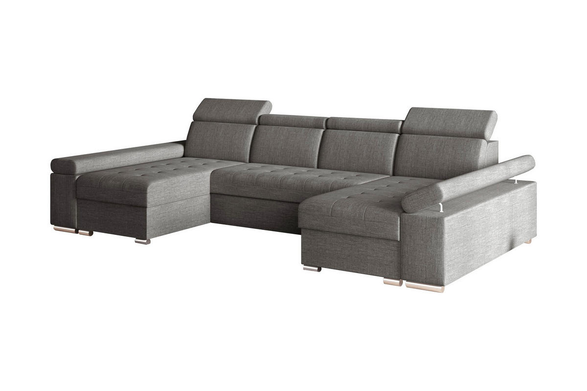 WOHNLANDSCHAFT TORONTO U Grau Webstoff  - Silberfarben/Grau, Design, Textil (168/330/168cm) - MID.YOU