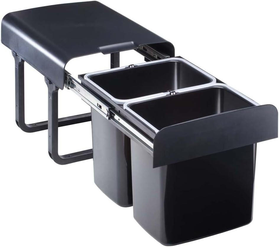 EINBAUABFALLSAMMLER 32 l  Kunststoff  - Schwarz, Basics, Kunststoff (35,5/36,5/47,3-91cm) - HKT