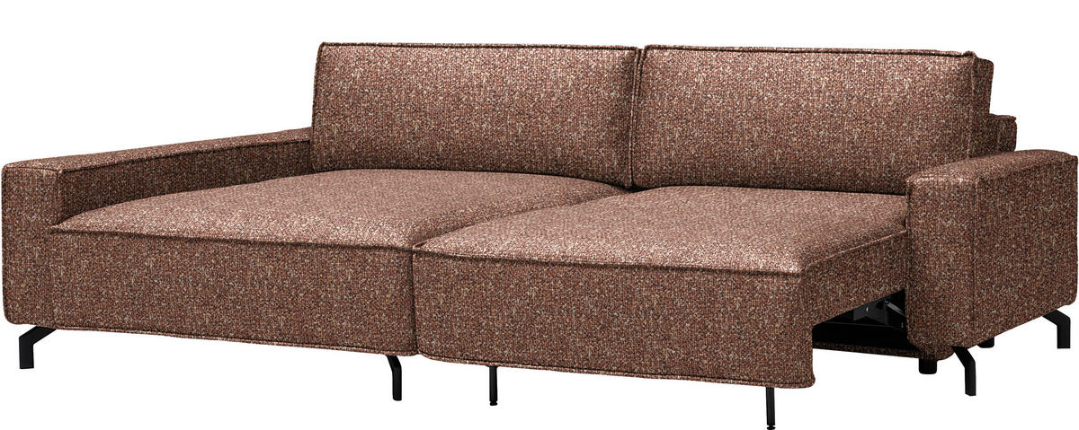 ECKSOFA  in Mikrofaser Terracotta  164/246 cm  - Terracotta/Schwarz, Design, Textil/Metall (164/246cm) - Sedda