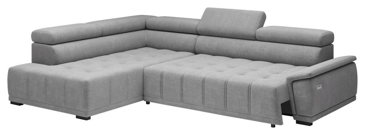 HÖRNSOFFA i chenille, vävt tyg blågrå  - blågrå/svart, Modern, textil/plast (106/283cm) - MID.YOU