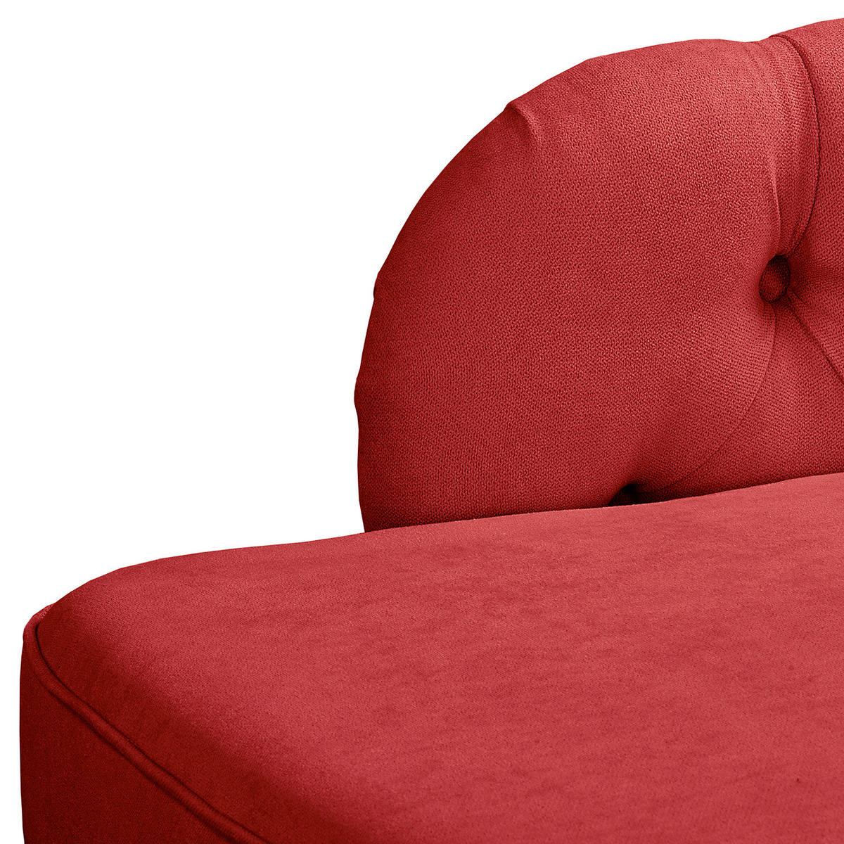 RÉCAMIERE Pako in Mikrofaser Rot  - Rot/Braun, Design, Holz/Textil (185/93/75cm) - Livetastic