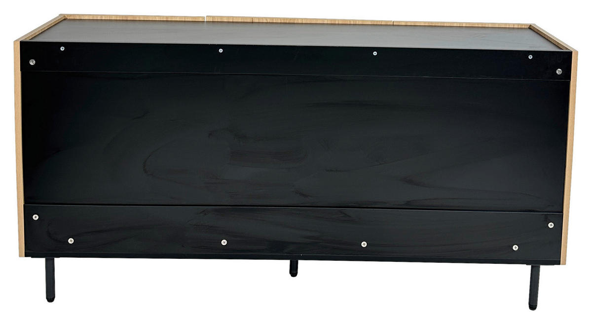 SIDEBOARD LINO  in 150/75/40 cm  - Eichefarben/Schwarz, Design, Holzwerkstoff/Metall (150/75/40cm) - Xora