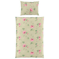 BETTWÄSCHE Makosatin 140/200 cm  - Hellrosa/Salbeigrün, Basics, Textil (140/200cm) - Fleuresse