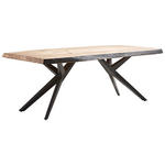 ESSTISCH in Holz, Metall 200/100/76 cm  - Schwarz/Akaziefarben, Design, Holz/Metall (200/100/76cm) - Landscape