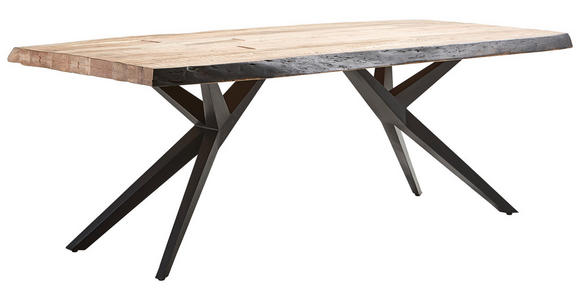 ESSTISCH in Holz, Metall 200/100/76 cm - Schwarz/Akaziefarben, Design, Holz/Metall (200/100/76cm) - Landscape