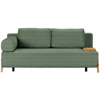 SCHLAFSOFA  mit Stoffauswahl, Armlehnen seitenverkehrt montierbar, Armteil links Chenille Grün  - Naturfarben/Grün, Design, Holz/Textil (211/88/102cm) - Niels Andersson