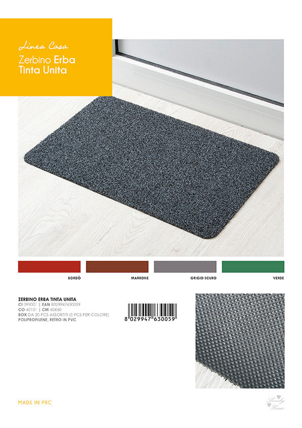 OTIRAČ ZA OBUĆU 40/60 cm   - pastelno zelena/bordo, Konvencionalno, tekstil (40/60cm)