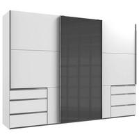 SCHWEBETÜRENSCHRANK in Grau, Weiss  - Chromfarben/Weiss, Modern, Holzwerkstoff (300/216/65cm) - MID.YOU