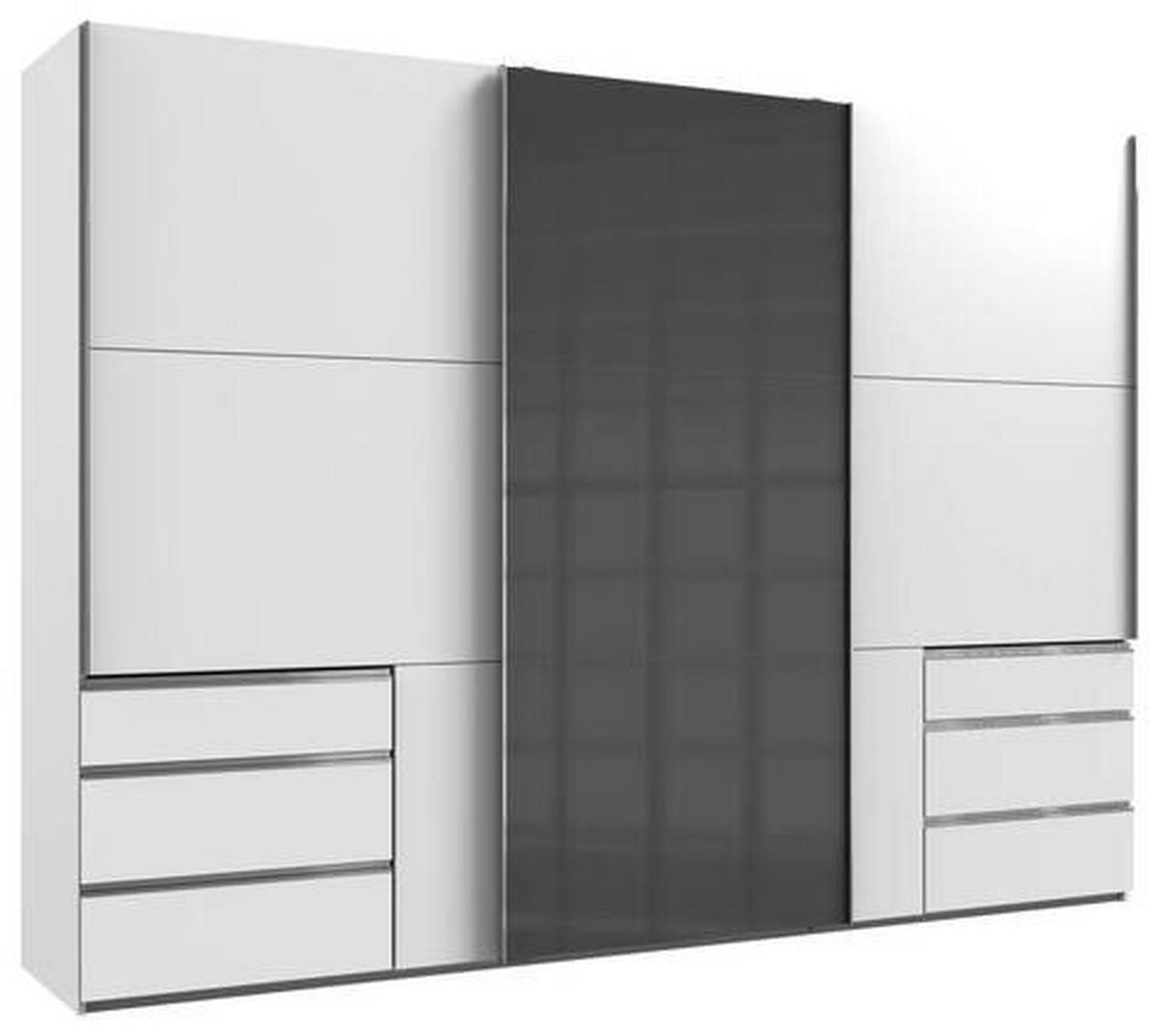 SCHWEBETÜRENSCHRANK in Grau, Weiss  - Chromfarben/Weiss, Modern, Holzwerkstoff (300/216/65cm) - MID.YOU