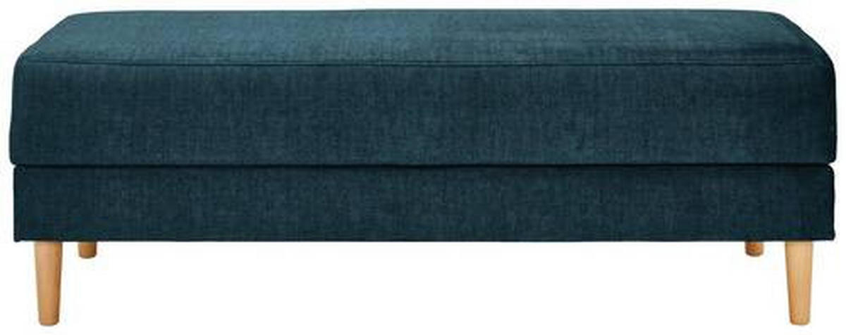 HOCKER in Textil Blau  - Blau/Naturfarben, Modern, Holz/Textil (135/48/57cm) - Max Winzer
