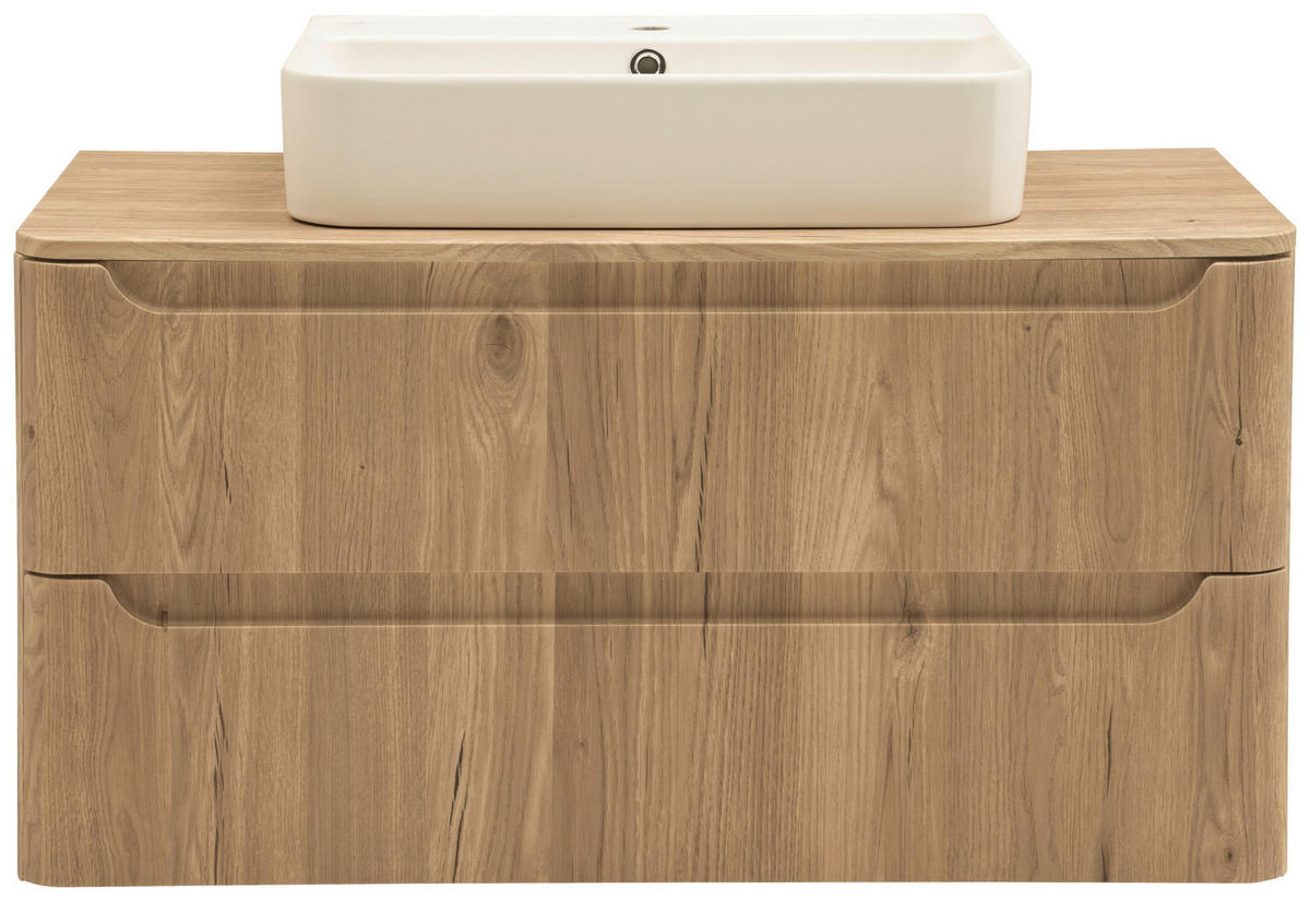 WASCHTISCHKOMBI 101 cm  - Wildeiche/Weiß, KONVENTIONELL, Keramik/Holzwerkstoff (101cm) - Held