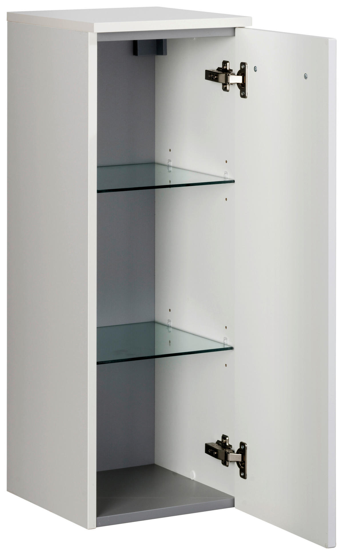 UNTERSCHRANK 30,5/81/32 cm   - Silberfarben/Weiß, MODERN, Glas/Holzwerkstoff (30,5/81/32cm) - Voleo