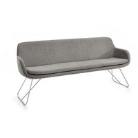 SITZBANK 180/87/65 cm Webstoff Taupe Metall  - Taupe/Edelstahlfarben, Design, Textil/Metall (180/87/65cm) - Musterring