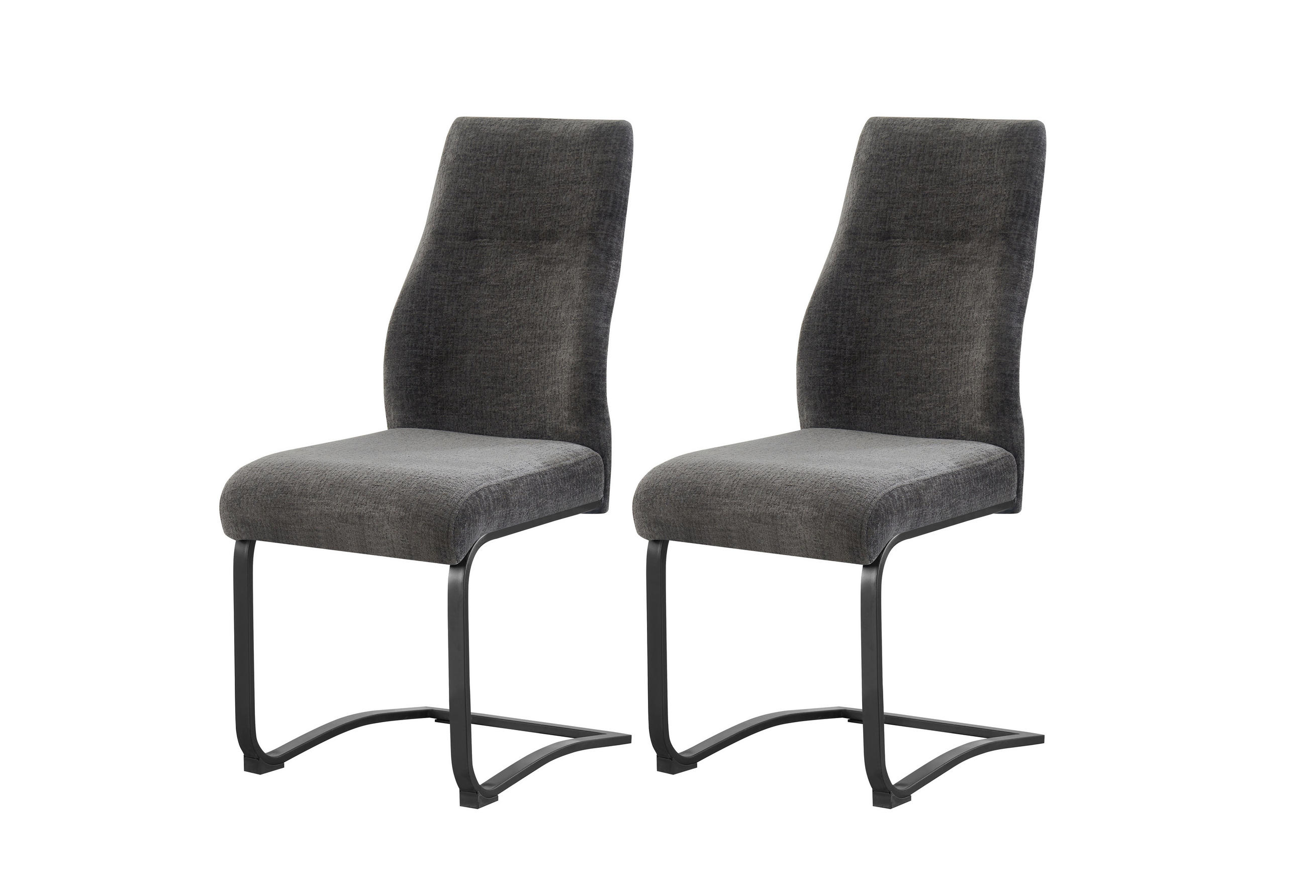 Set Scaune Cantilever din textil, antracit