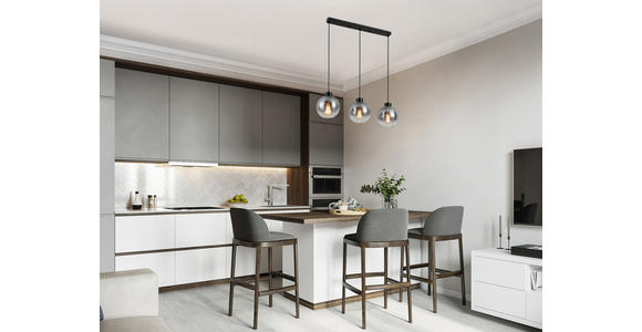 HÄNGELEUCHTE 72/18/120 cm - Chromfarben/Anthrazit, LIFESTYLE, Glas/Metall (72/18/120cm) - Dieter Knoll