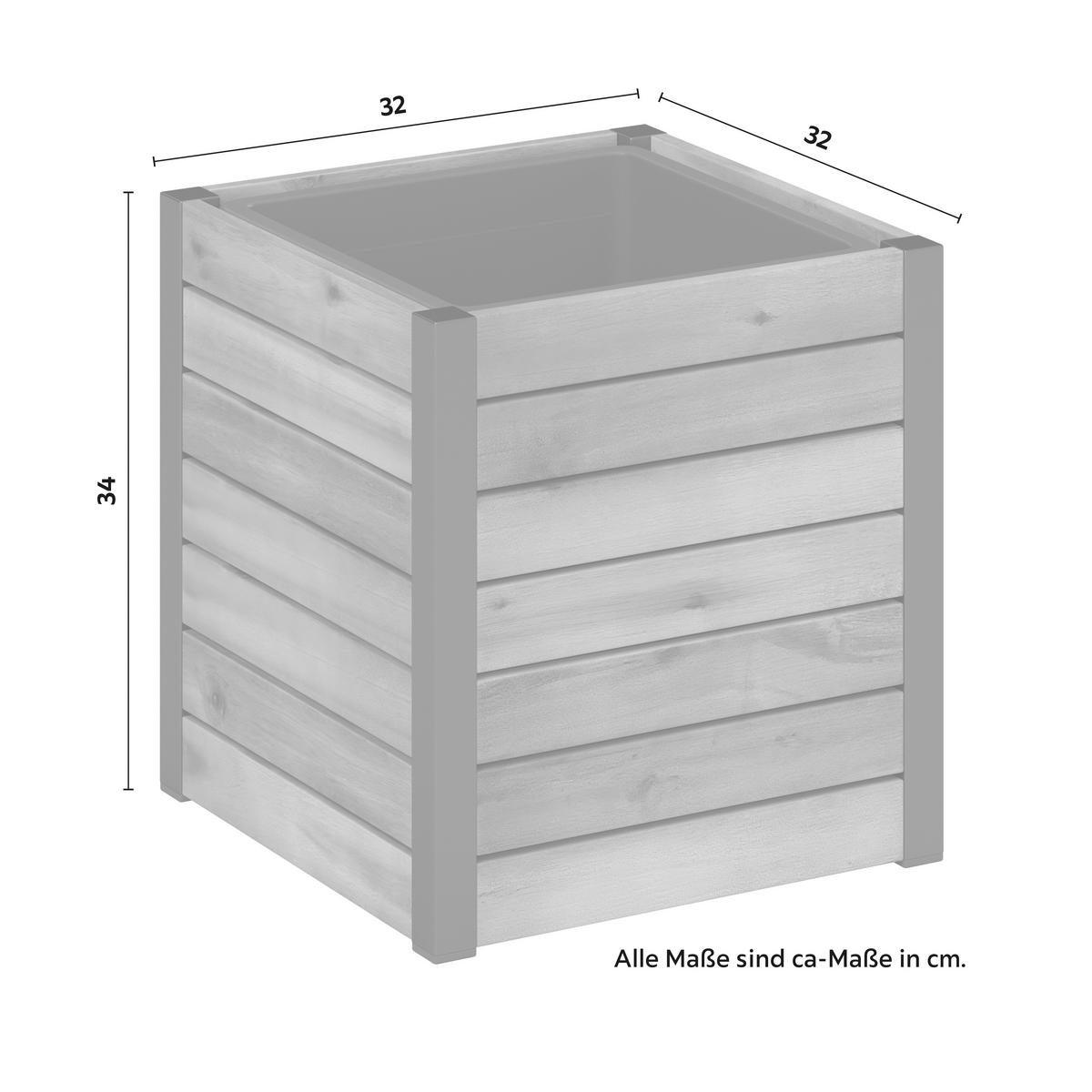 VYVÝŠENÝ ZÁHON  - barvy akácie, Moderní, kov/dřevo (32/34/32cm) - Bessagi Garden