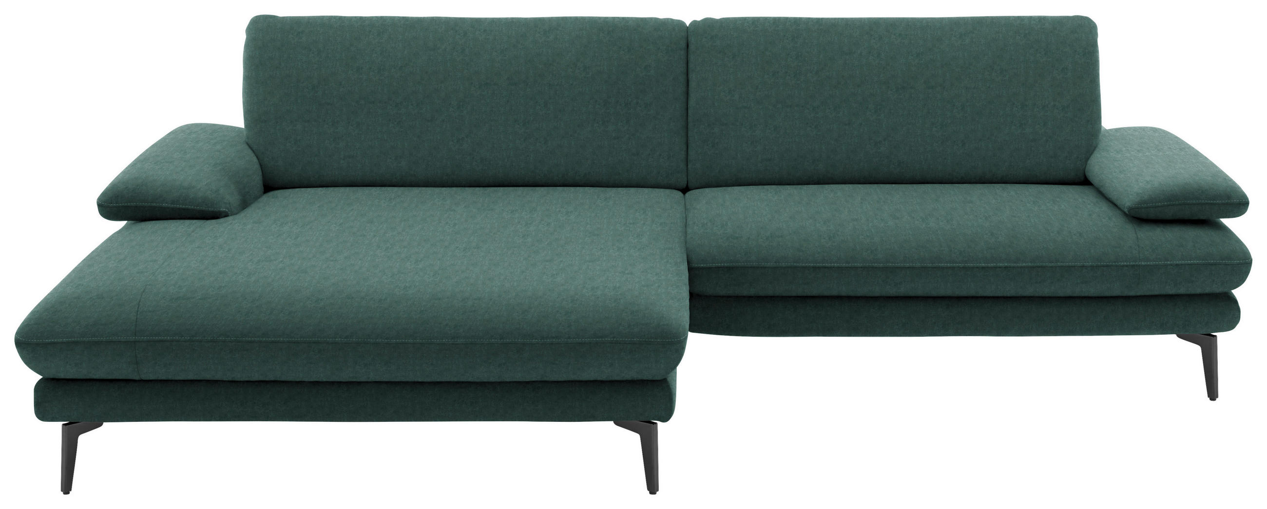 ECKSOFA in Velours Blau, Grün  - Blau/Schwarz, Design, Textil/Metall (184/284cm) - Dieter Knoll
