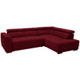 ECKSOFA in Chenille Rot  284/205 cm  - Rot/Schwarz, Design, Kunststoff/Textil (284/205cm) - Xora
