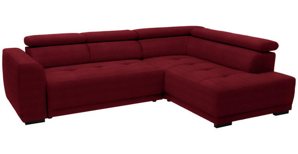 ECKSOFA in Chenille Rot 284/205 cm - Rot/Schwarz, Design, Kunststoff/Textil (284/205cm) - Xora